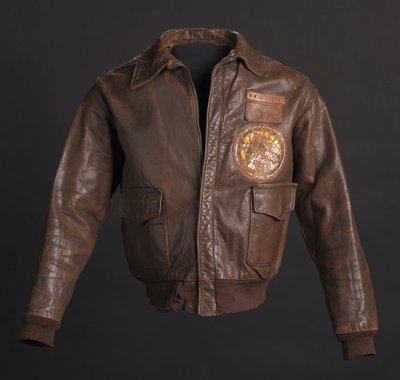 Tuskegee Airman-vliegjas gedragen door Lt. Kol. Woodrow W. Crockett, 1942 door Aero Leather Clothing Co.