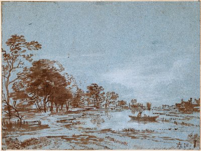 Rivierlandschap bij maanlicht, ca. 1650-1660 door Aert van der Neer