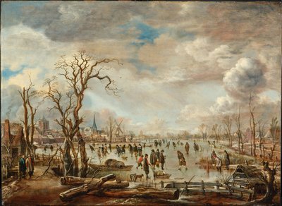 Winterlandschap met IJspret door Aert van der Neer