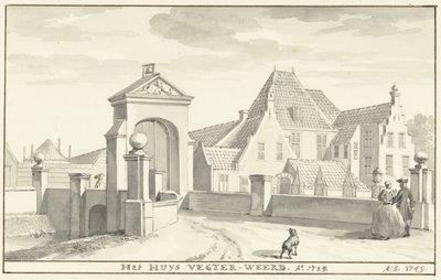 De havezathe Vechterweerd bij Zwolle in 1729 door Aert Schouman