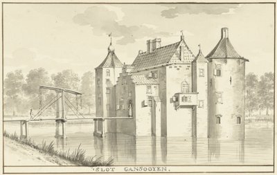 Het kasteel Gansoijen bij Drongelen door Aert Schouman