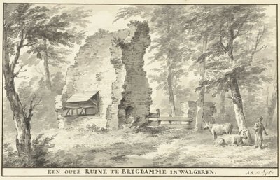 Ruïne te Brigdamme op Walcheren door Aert Schouman