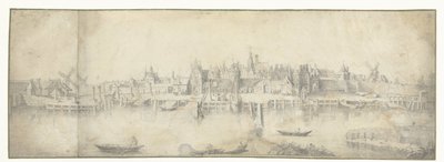 Gezicht op Gouda door Aert van Waes