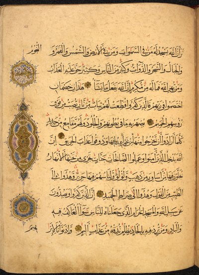 Pagina uit een Safavid Koran, geschreven in Herat, Afghanistan, in Thuluth en Naskhi schrift, gedateerd 970 AH/AD 1563, Or. 13087, f. 168r door Afghan School