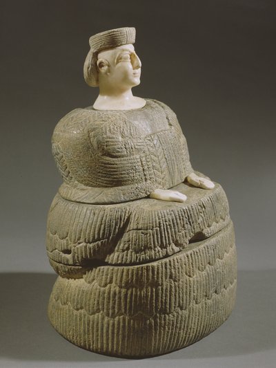 Statuette van een godin die een kaunakes draagt, bekend als Prinses van Bactriane, 3e millennium v.Chr. door Afghan School