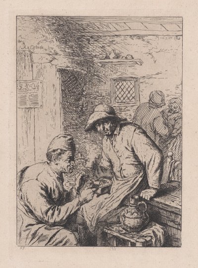 De Rookers, naar Ostade door After Adriaen van Ostade.