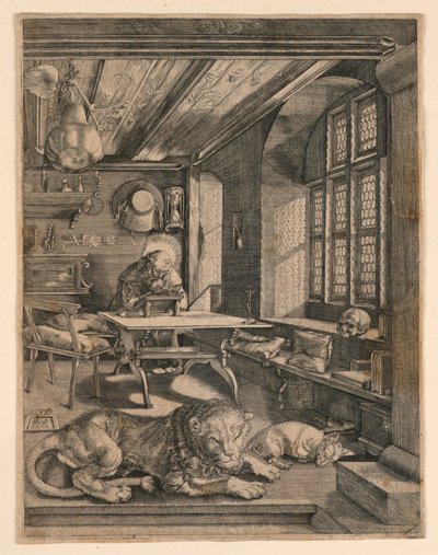Sint Hiëronymus in zijn Studie door After Albrecht Dürer