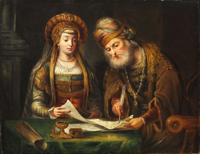 Esther en Mordechai door After Arent de Gelder