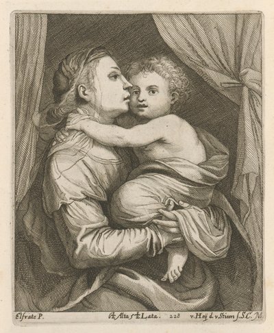 Madonna en kind door After David Teniers the Younger