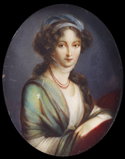 Miniatuur van Elizabeth Alexeevna (type Vigee-Le Brun) door anoniem (19 c., priv.coll.) door after Élisabeth Louise Vigée Le Brun