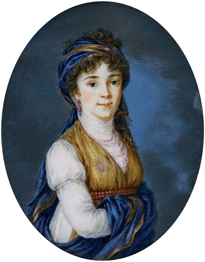 Pools: Miniatuur van prinses Anna Grigorievna Belosselsky-Belozersky (1773-1846). door after Élisabeth Louise Vigée Le Brun