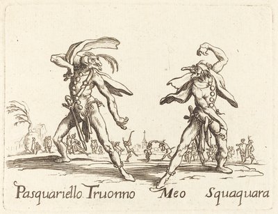 Pasquariello Truonno en Meo Squaquara door After Jacques Callot
