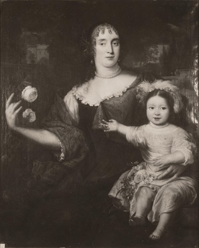 Dubbelportret van Maria van Berckel (1631-1796) en haar dochter door After Jan de Baen