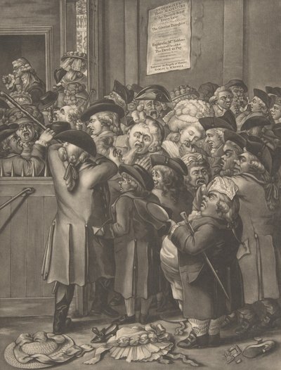 De Putdeur La Porte du Parterre, 9 november 1784 door After Robert Dighton the Elder.