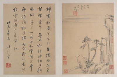 Landschappen, gedateerd 1688 door After Zheng Min