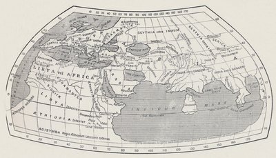Kaart van de Wereld, Volgens Ptolemaeus, 1923 door Agathodaemon of Alexandria
