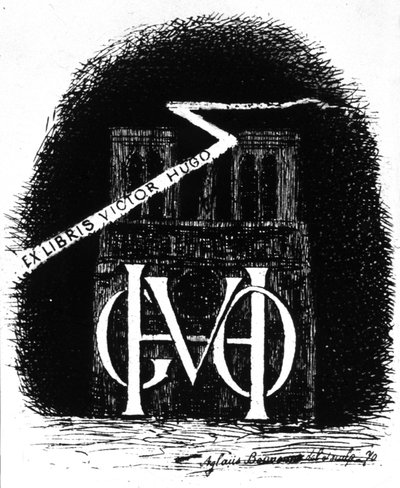 Ex-libris van Victor Hugo door Aglaüs Bouvenne