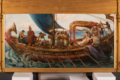 De Vlucht van Antonius en Cleopatra uit de Slag bij Actium, c.1897 door Agnes Pringle