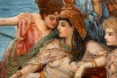 De Vlucht van Antony en Cleopatra van de Slag bij Actium, c.1897 door Agnes Pringle