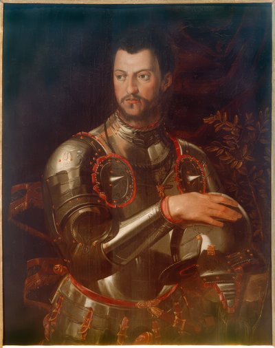 Portret van hertog Cosimo I in harnas door Agnolo Bronzino
