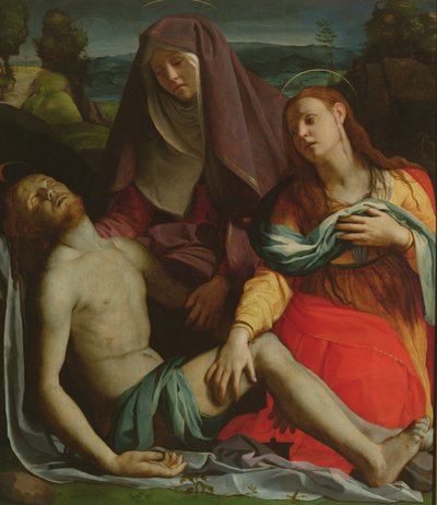 Dode Christus tussen de Maagd en Maria Magdalena door Agnolo Bronzino