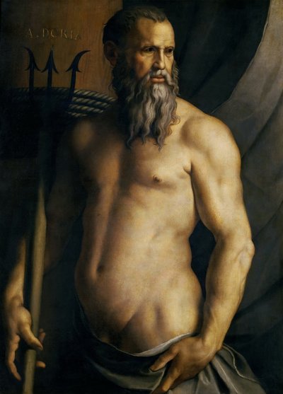 Portret van Andrea Doria als Neptunus door Agnolo Bronzino