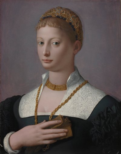 Portret van een vrouw, ca. 1550 door Agnolo Bronzino