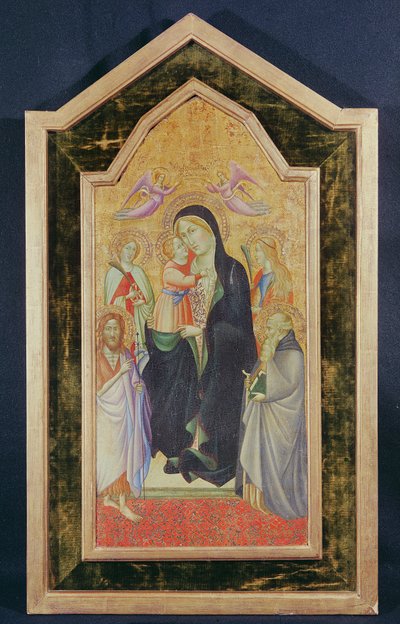 Madonna en Kind op de troon door Agnolo Gaddi