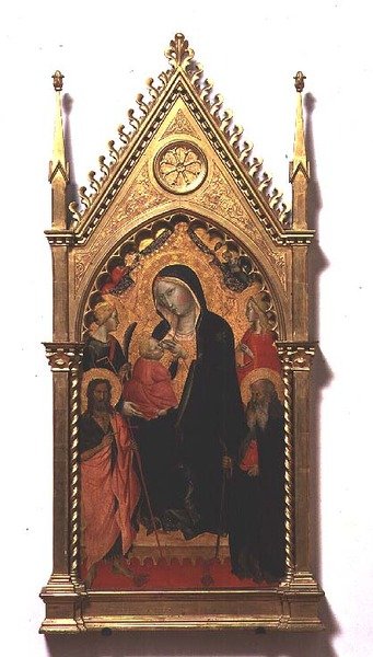 Madonna del Latte met Heiligen door Agnolo Gaddi