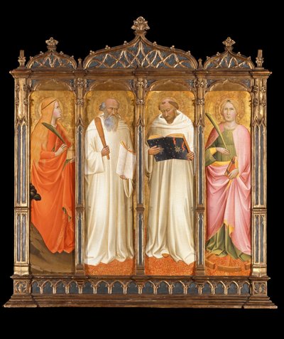Heiligen Maria Magdalena, Benedictus, Bernardus van Clairvaux en Catharina van Alexandrië, ca. 1380 door Agnolo Gaddi