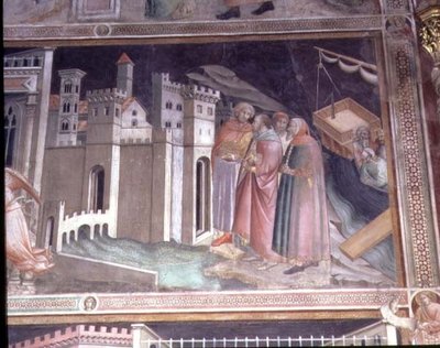 De Legende van de Heilige Gordel (detail) door Agnolo Gaddi