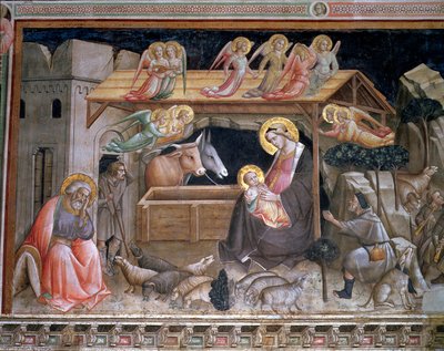 De geboorte van Jezus (detail) door Agnolo Gaddi