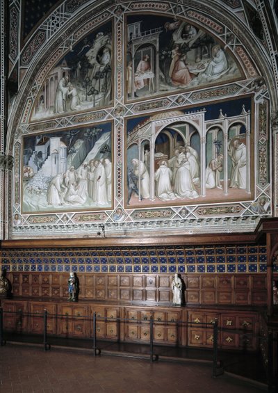 Uitzicht op de Castellani-kapel (of Sacrament) versierd met fresco