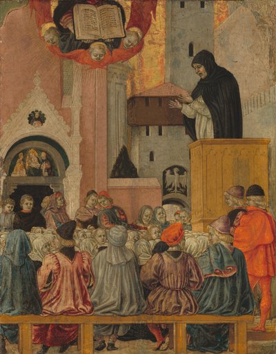 Een Dominicaan predikt, ca. 1470 door Agnolo degli Erri