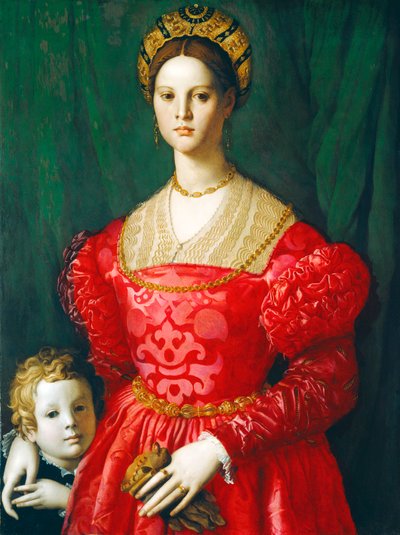Een Jonge Vrouw en Haar Kleine Jongen door Agnolo Bronzino