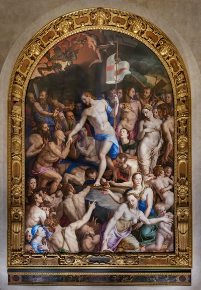 Medici-kapel: Nederdaling van Christus naar het voorgeborchte door Agnolo Bronzino
