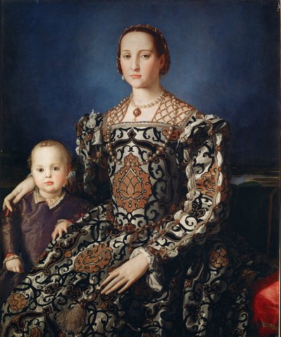 Portret van Eleonora da Toledo met haar zoon Giovanni door Agnolo Bronzino