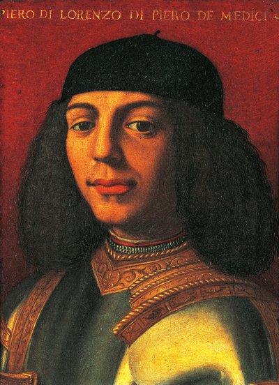 Portret van Piero de Medici, ook bekend als Piero de Ongelukkige door Agnolo Bronzino