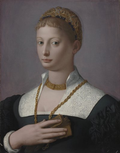 Portret van een Vrouw door Agnolo Bronzino