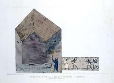 Grote kamer in de tweede piramide van Gizeh, Egypte, 1820 door Agostino Aglio