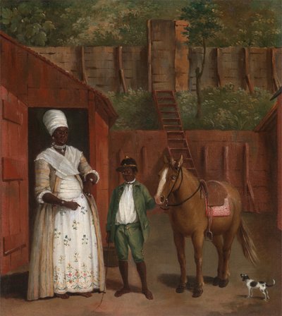 Een moeder met haar zoon en een pony, ca. 1775 door Agostino Brunias