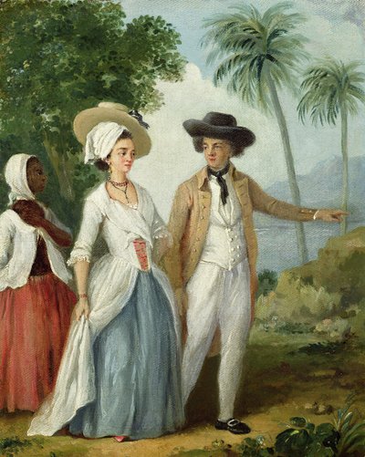Een planter en zijn vrouw, bijgestaan door een dienaar, c.1780 door Agostino Brunias