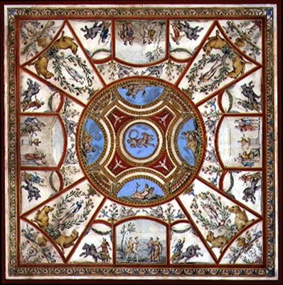 Plafondontwerp voor de geschilderde ontbijtkamer in Kedlestone Hall, Derbyshire, c.1760 door Agostino Brunias