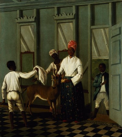 Neger Dienaren die een Hert Wassen door Agostino Brunias