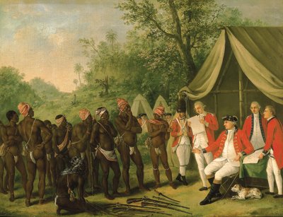 Pacificatie met de Maroon-slaaf op het eiland Jamaica door Agostino Brunias