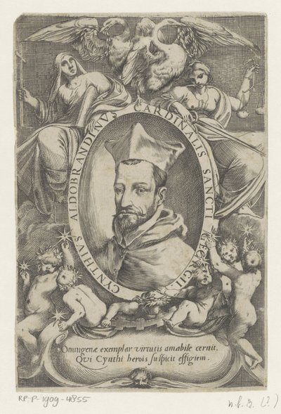 Portret van kardinaal Cinzio Aldobrandini door Agostino Carracci (possibly)