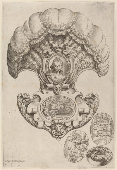 Een Hoofdstuk in de Vorm van een Waaier door Agostino Carracci