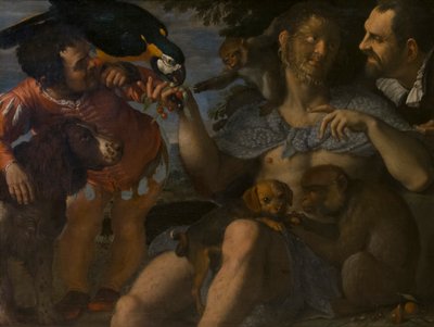 Arrigo Peloso, Pietro Matto en Amon Nano, c. 1598 door Agostino Carracci