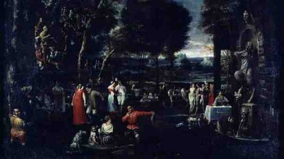 Fête Champêtre of, Fête Milanese, c.1584 door Agostino Carracci