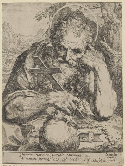 Heilige Hieronymus door Agostino Carracci
